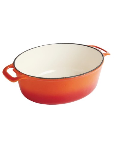 Cocotte ovale Vogue orange 5L - Fonte professionnelle