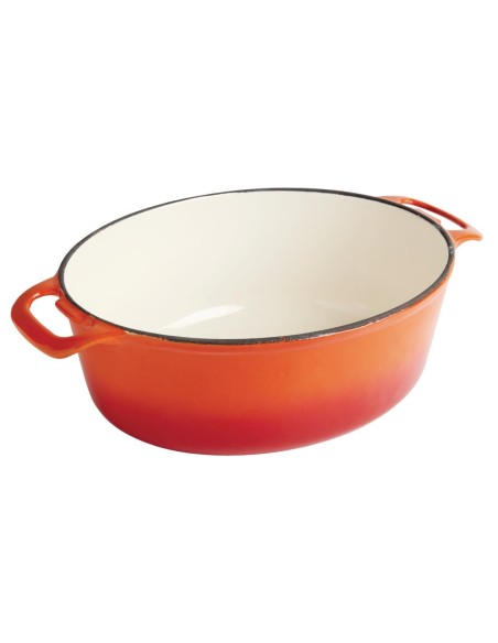 Cocotte ovale Vogue orange 5L - Fonte professionnelle