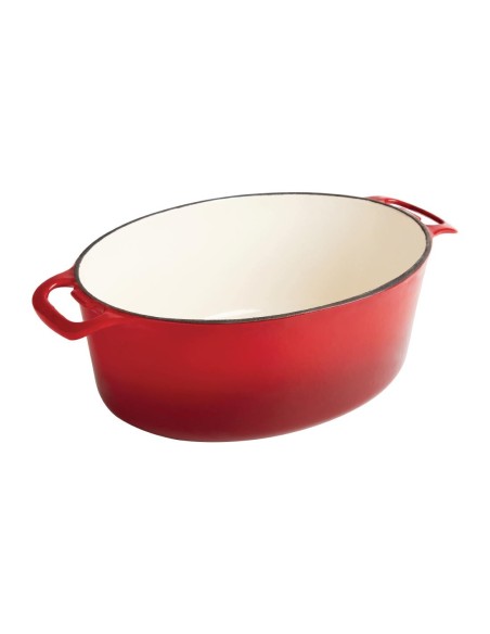 Cocotte ovale rouge Vogue 5L - Fonte professionnelle