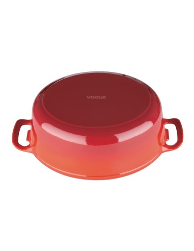 Cocotte ovale rouge Vogue 5L - Fonte professionnelle