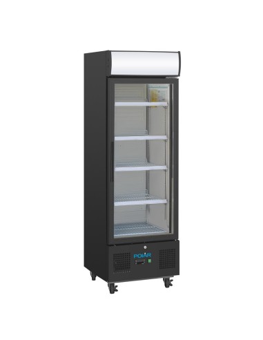 Vitrine réfrigérée positive Polar 218L noire - 4 étagères réglables