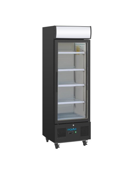 Vitrine réfrigérée positive Polar 218L noire - 4 étagères réglables