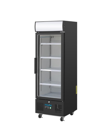 Vitrine réfrigérée positive Polar 218L noire - 4 étagères réglables