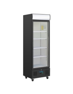 Vitrine réfrigérée positive Polar 368L noire - 4 étagères réglables