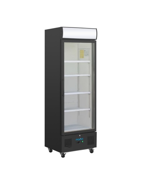 Vitrine réfrigérée positive Polar 368L noire - 4 étagères réglables
