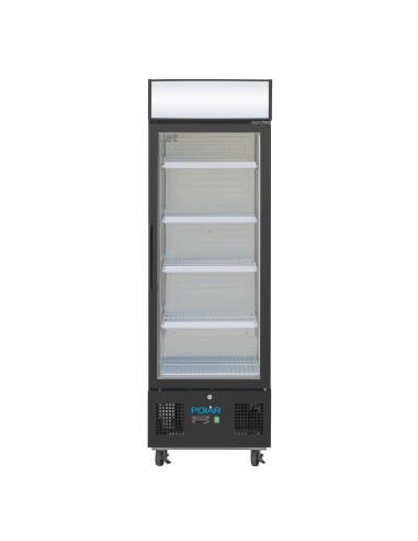 Vitrine réfrigérée positive Polar 218L noire - 4 étagères réglables
