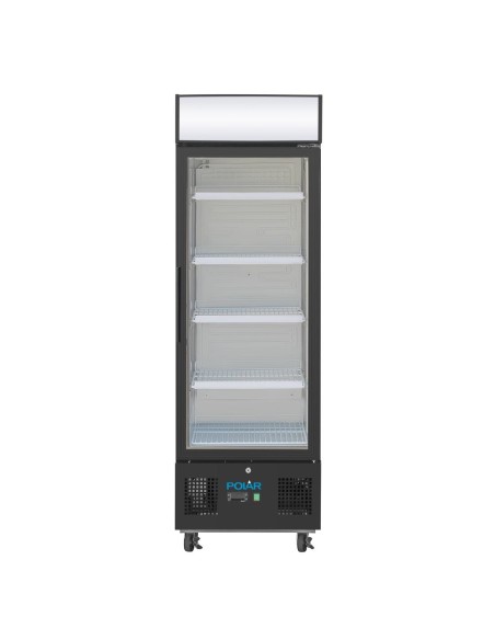 Vitrine réfrigérée positive Polar 218L noire - 4 étagères réglables