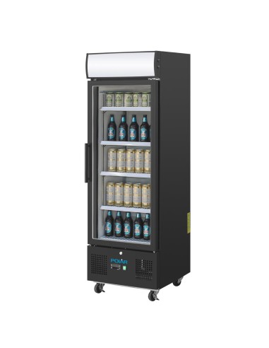 Vitrine réfrigérée positive Polar 218L noire - 4 étagères réglables