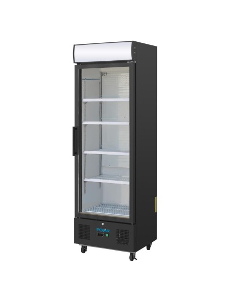 Vitrine réfrigérée positive Polar 368L noire - 4 étagères réglables
