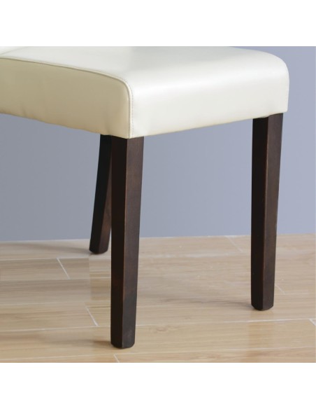 Chaises Bolero en simili cuir crème - lot de 2