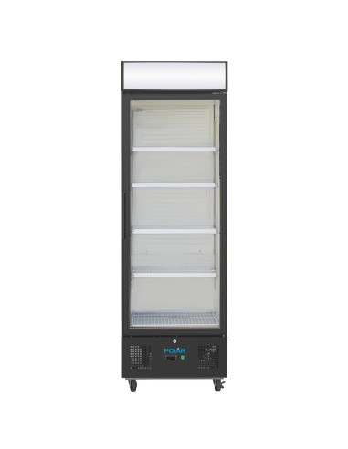 Vitrine réfrigérée positive Polar 368L noire - 4 étagères réglables