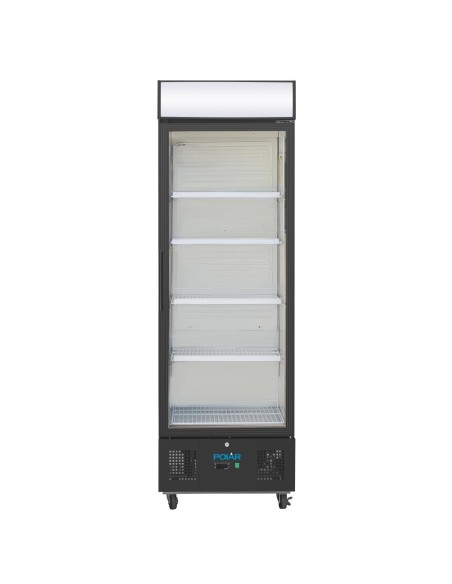 Vitrine réfrigérée positive Polar 368L noire - 4 étagères réglables