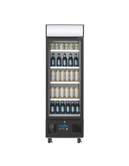 Vitrine réfrigérée positive Polar 218L noire - 4 étagères réglables