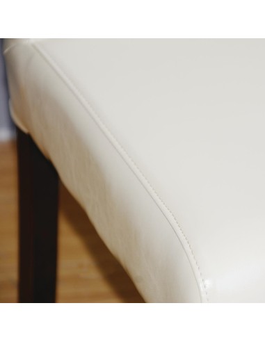 Chaises Bolero en simili cuir crème - lot de 2