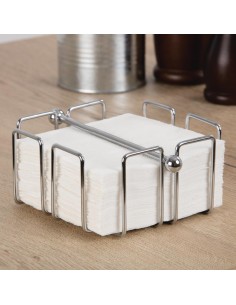 Porte-serviettes cocktail lesté Olympia 140x140mm - inox 2