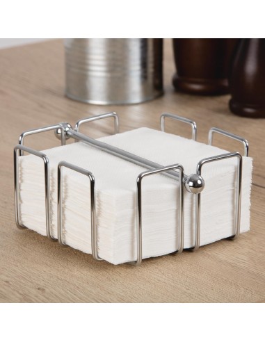 Porte-serviettes cocktail lesté Olympia 140x140mm - inox