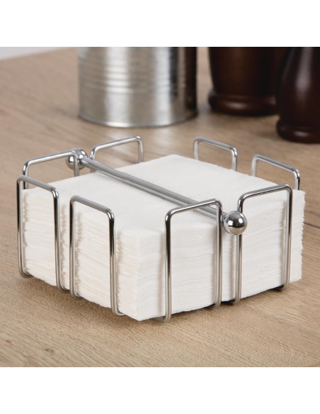 Porte-serviettes cocktail lesté Olympia 140x140mm - inox