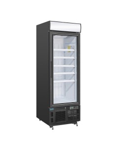 Vitrine réfrigérée négative Polar 412L noire - 5 étagères