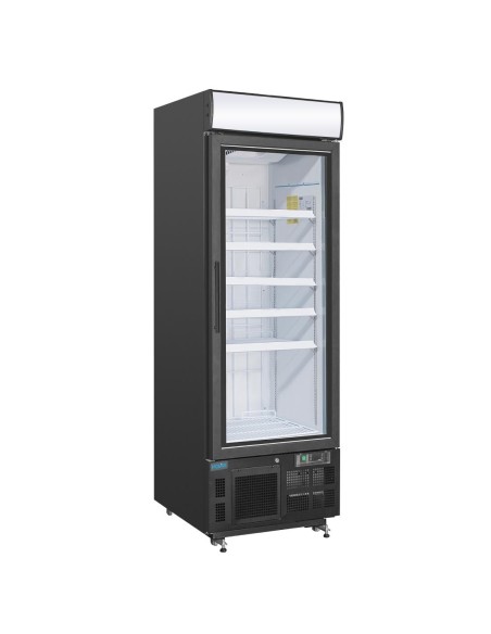 Vitrine réfrigérée négative Polar 412L noire - 5 étagères