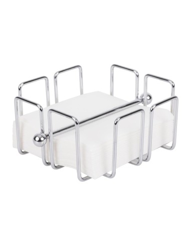 Porte-serviettes cocktail lesté Olympia 140x140mm - inox