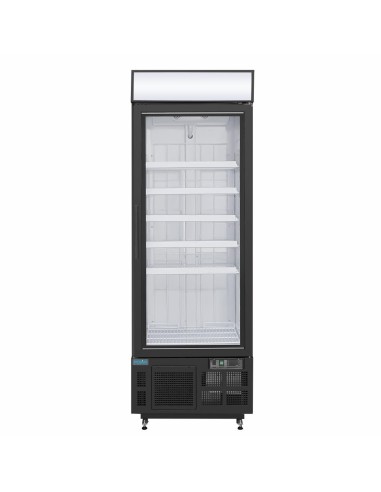 Vitrine réfrigérée négative Polar 412L noire - 5 étagères