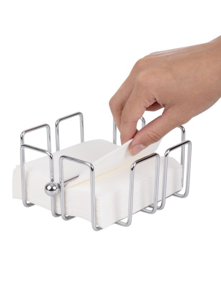 Porte-serviettes cocktail lesté Olympia 140x140mm - inox