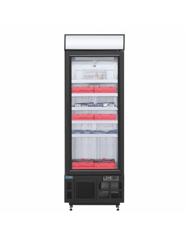 Vitrine réfrigérée négative Polar 412L noire - 5 étagères