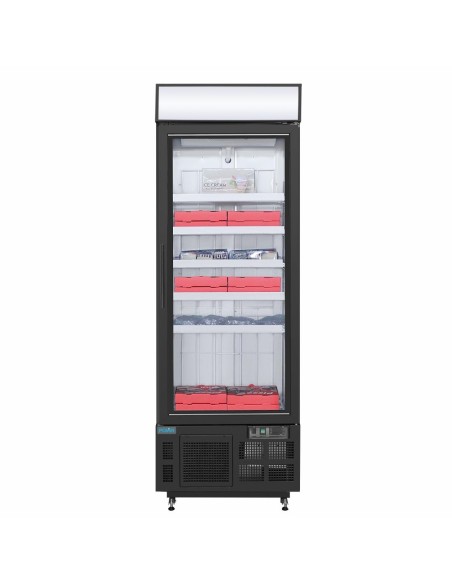 Vitrine réfrigérée négative Polar 412L noire - 5 étagères