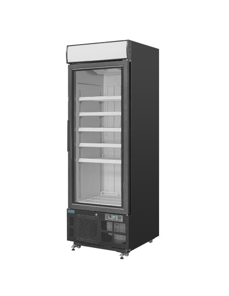 Vitrine réfrigérée négative Polar 412L noire - 5 étagères