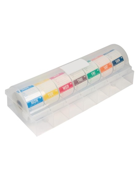 Etiquettes alimentaires solubles 50mm avec distributeur Hygiplas