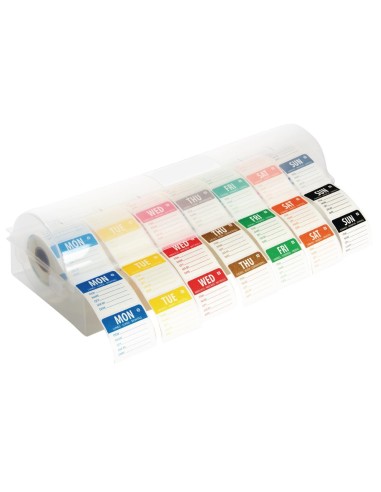 Etiquettes alimentaires solubles 50mm avec distributeur Hygiplas