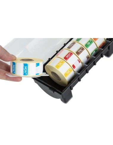 Étiquettes amovibles code couleur 24mm avec distributeur Hygiplas