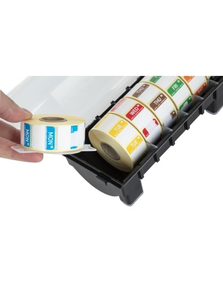 Étiquettes amovibles code couleur 24mm avec distributeur Hygiplas