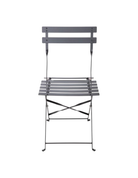 Chaises de terrasse pliantes Bolero noires - Lot de 2