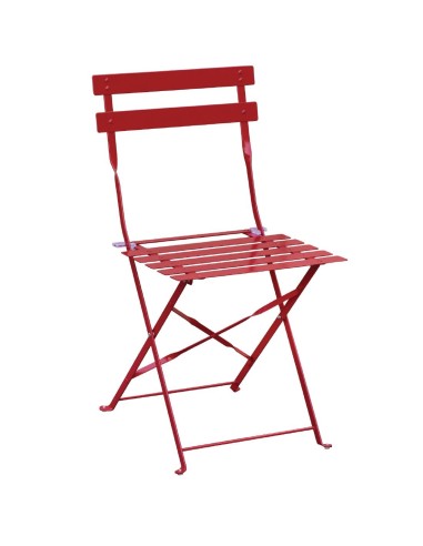 Chaises terrasse en acier Bolero rouges - lot de 2