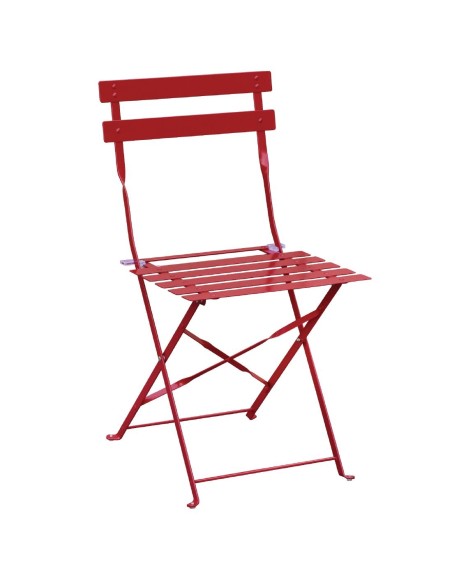 Chaises terrasse en acier Bolero rouges - lot de 2
