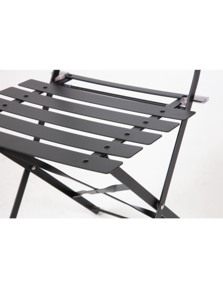 Chaises de terrasse pliantes Bolero noires - Lot de 2