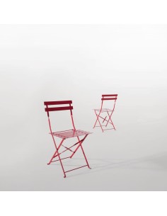 Chaises terrasse en acier Bolero rouges - lot de 2 2