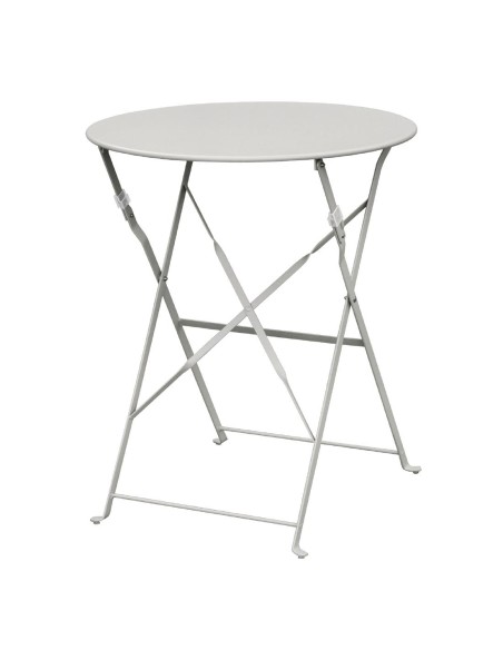 Table de terrasse Bolero gris - acier anti-UV, 595 mm Ø
