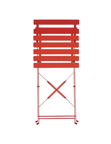Chaises terrasse en acier Bolero rouges - lot de 2