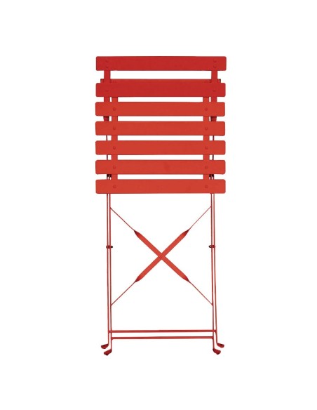 Chaises terrasse en acier Bolero rouges - lot de 2