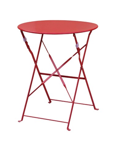 Table de terrasse en acier Bolero rouge - pliable 710x595 mm