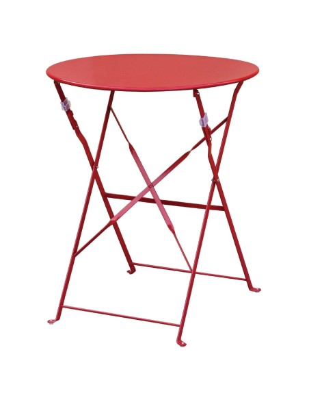 Table de terrasse en acier Bolero rouge - pliable 710x595 mm