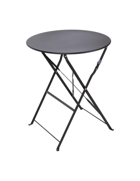 Table de terrasse Bolero noire - acier pliable 71x60 cm