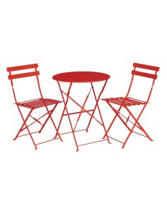 Table de terrasse en acier Bolero rouge - pliable 710x595 mm 2