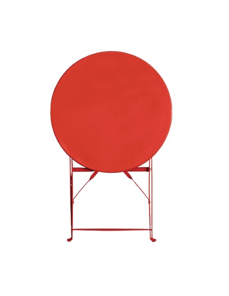 Table de terrasse en acier Bolero rouge - pliable 710x595 mm