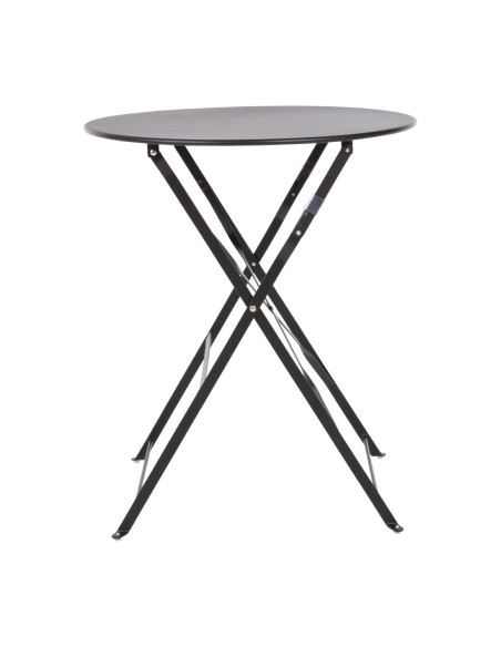 Table de terrasse Bolero noire - acier pliable 71x60 cm