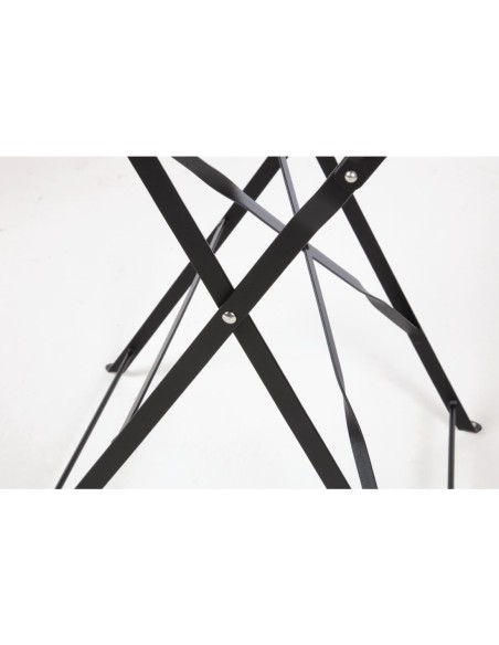 Table de terrasse Bolero noire - acier pliable 71x60 cm