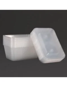 Grandes boîtes en plastique micro-ondables avec couvercles Fiesta 1 L (lot de 250) 2