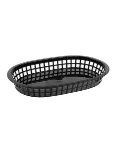 Panière alimentaire ovale noire Olympia - lot de 6